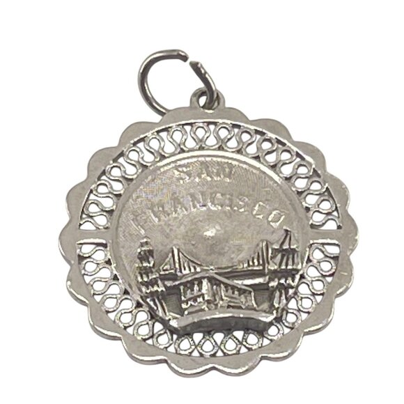Vintage San Francisco Souvenir Sterling Silver Charm Pendant - Picture 7 of 7